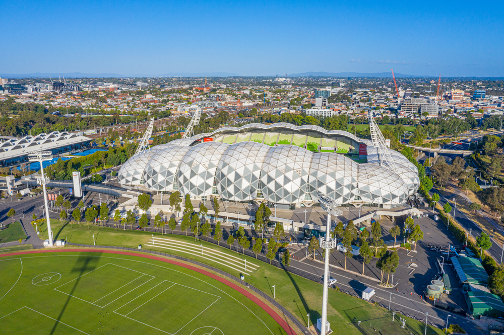 Melbourne, Australien - Luftaufnahme des AAMI Park